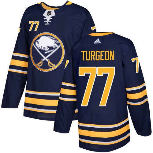 Men Adidas Buffalo Sabres #77 Pierre Turgeon Navy Blue Home Authentic Stitched NHL Jersey->buffalo sabres->NHL Jersey